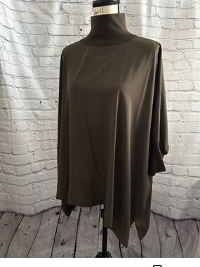 Aritzia BABATON Hamish Dolman Army Green Casual Relaxed Cape Batwing Blouse S
